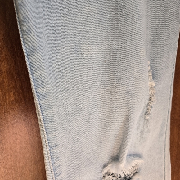 Easel Light Blue Distressed Flare Jeans Size Medium - Picture 7 of 7